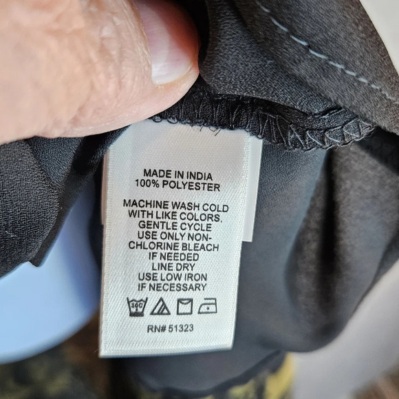 1. State Women's Green & Black Abstract Chiffon Lined Shirt Dress Sz XS - Picture 8 of 12